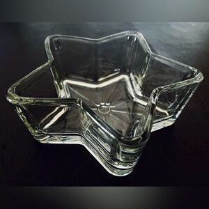 Libbey Star Shaped Clear Heavy Glass Dish Bowl Holiday Trinkets Candy Snacks 6"